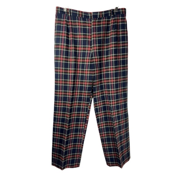 Vintage L.L Bean Wool Plaid High Waisted Trouser Pants 18 - Picture 1 of 6